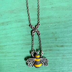 Sterling Silver 925 Bee Pendant Necklace